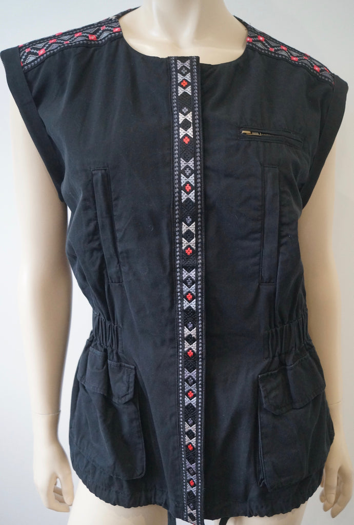 DAY BIRGER ET MIKKELSEN Black Cotton Convertible Waistcoat Jacket UK10 BNWT