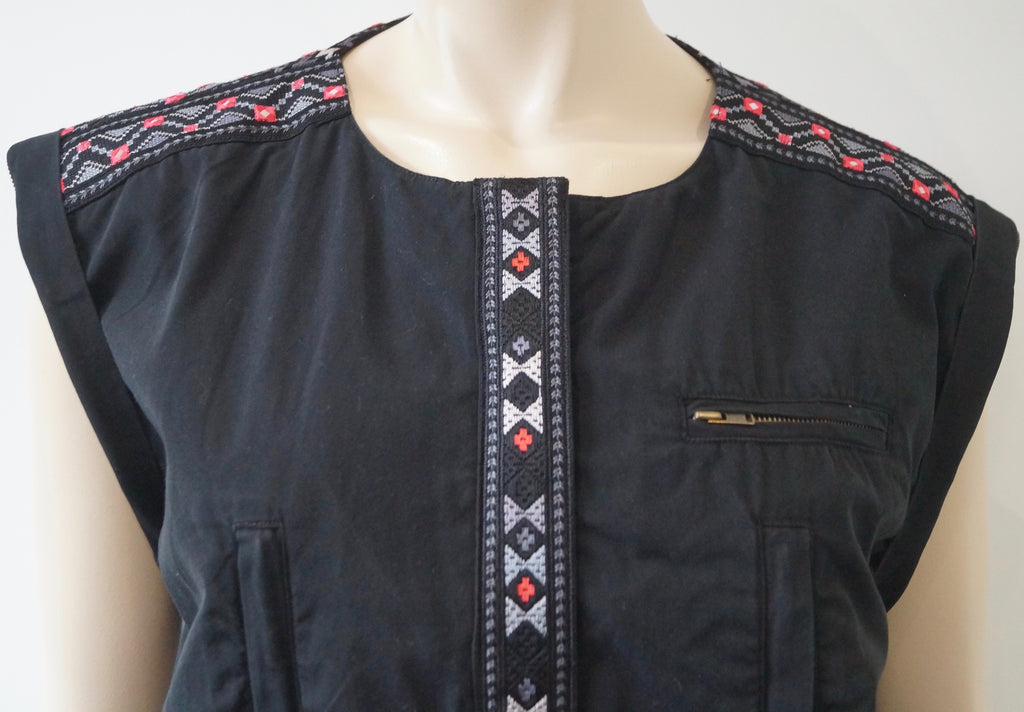 DAY BIRGER ET MIKKELSEN Black Cotton Convertible Waistcoat Jacket UK10 BNWT