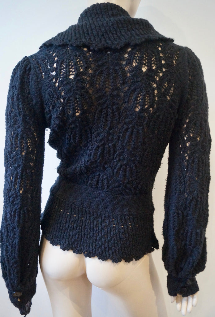 BY MALENE BIRGER Midnight Blue Cotton Blend Loose Chunky Knit Cardigan Top XS