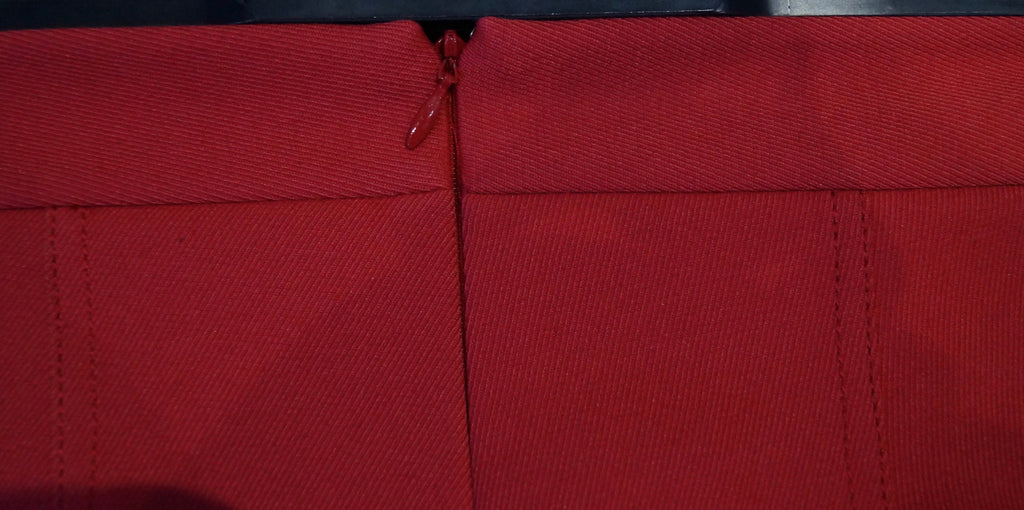 DONNA KARAN Red Cotton Blend Slim Leg Fitted Jodhpur Style Trousers Pants UK8