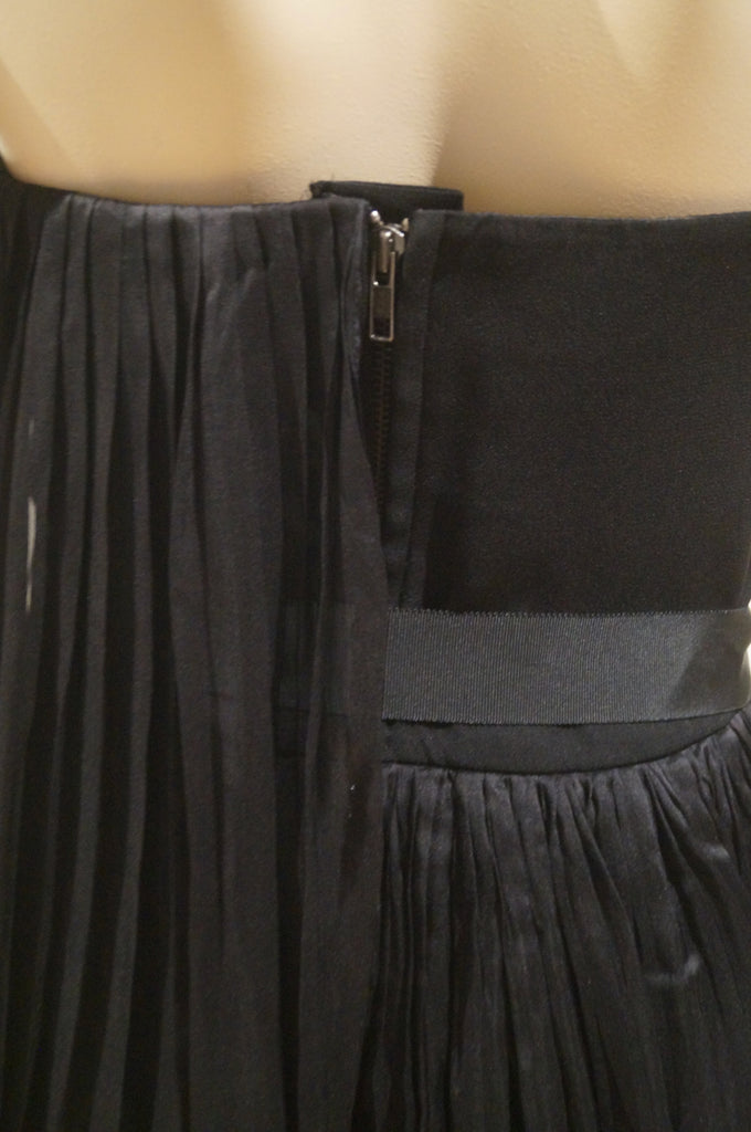 MACHKA Designer Black Bandeau Boned Bodice Tie Waist Evening Cocktail Dress UK12