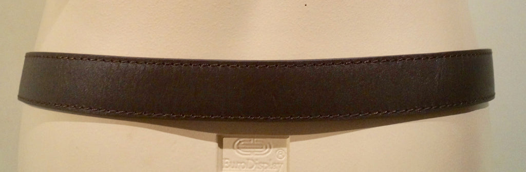 MICHAEL KORS Menswear Brown Leather Silver Tone Branded Buckle Fastened Belt M