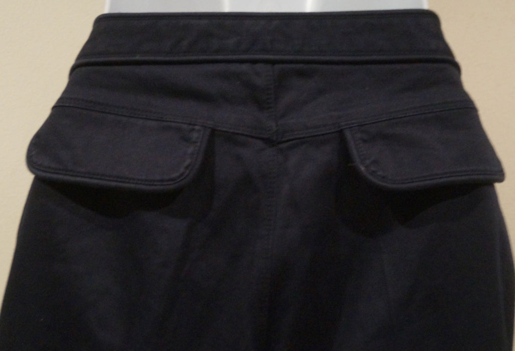 BURBERRY Designer Midnight Blue Cotton Stretch Slim Leg Trousers Pants IT42 UK10