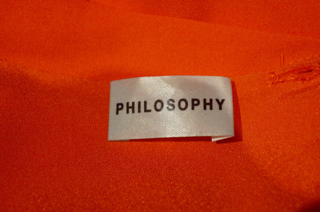 PHILOSOPHY Women's Orange Square Neck Sleeveless Long Length Maxi Dress UK10