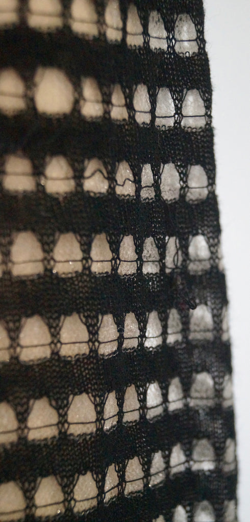 SANDRO Black Cotton Blend Mesh Cut-Out Zip Fastened Long Sleeve Cardigan Top 3