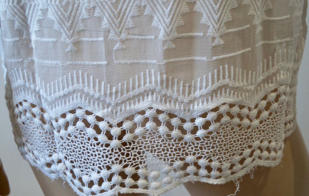 JOIE Porcelain White Silk & Cotton Embroidered Long Sleeve Jumper Sweater Top M