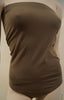 YVES SAINT LAURENT Brown Bandeau Neckline Sleeveless Stretch Fabric Body Top M