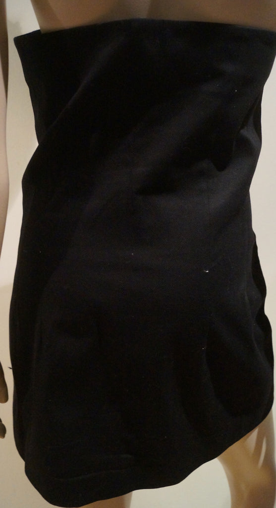 PAUL & JOE Black 100% Cotton Bandeau Strapless Long Length Tunic Top 42 UK14