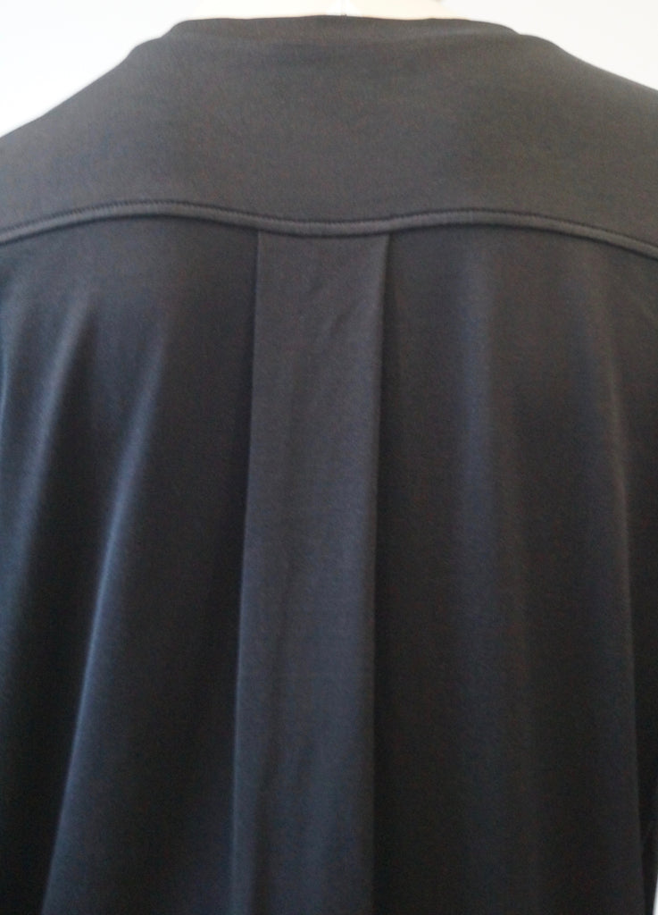 ARKET Womens Black Cotton Jersey Stretch V Neck Long Sleeve Tunic Smock Dress XS