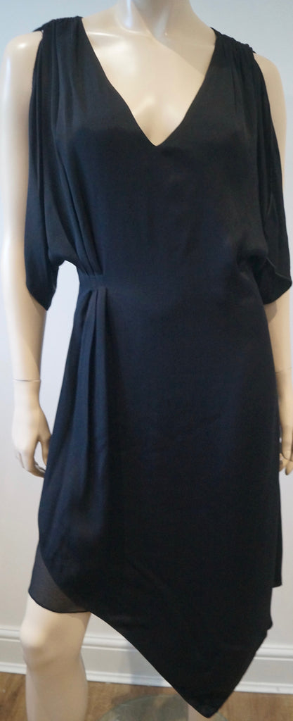 ALICE & OLIVIA STACEY BENDET Black V Neck Pleated Sleeveless Dress 6 UK10 BNWT