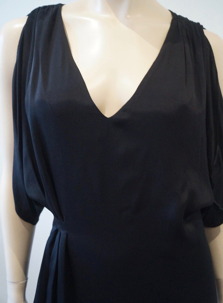 ALICE & OLIVIA STACEY BENDET Black V Neck Pleated Sleeveless Dress 6 UK10 BNWT