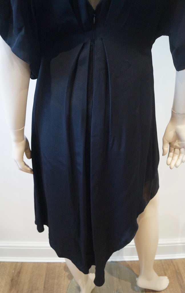 ALICE & OLIVIA STACEY BENDET Black V Neck Pleated Sleeveless Dress 6 UK10 BNWT