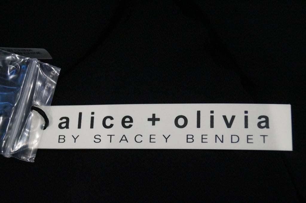 ALICE & OLIVIA STACEY BENDET Black V Neck Pleated Sleeveless Dress 6 UK10 BNWT