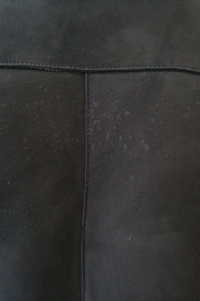 JOSEPH Women's Black Lambskin Suede Fur Lined Sleeveless Gilet Jacket FR40 UK12