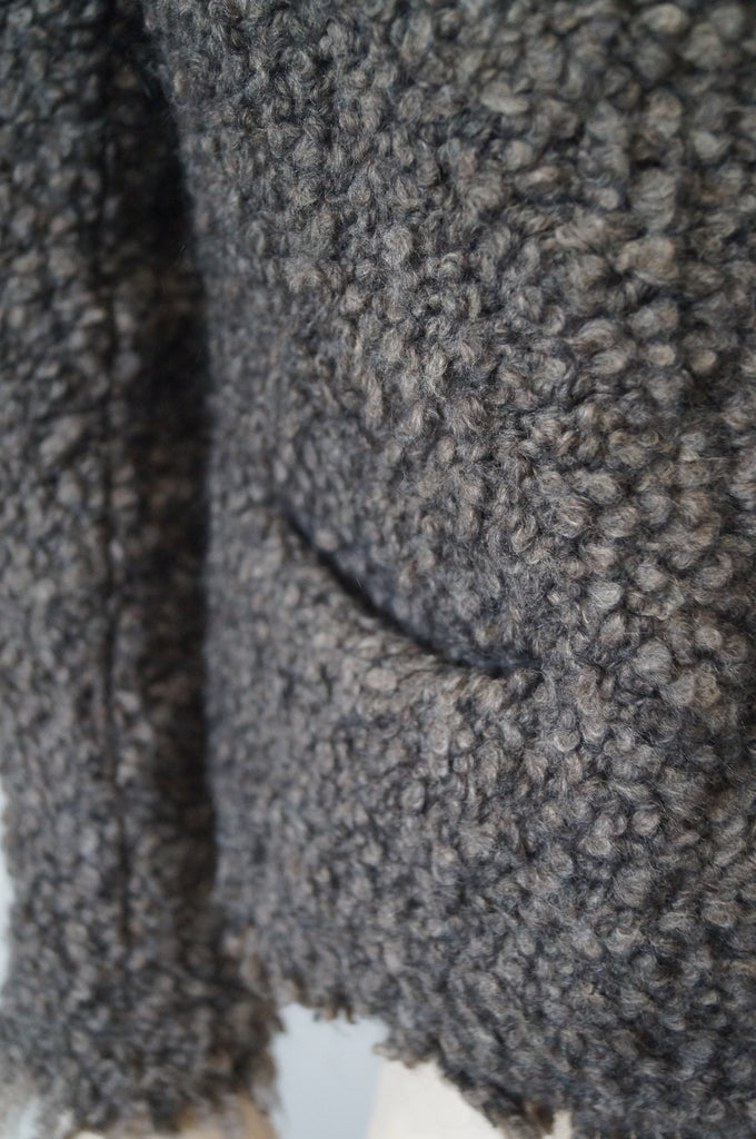 IRO Women's CARENE Brown Black Chunky Knit Long Sleeve Cardigan Jacket 40 UK12