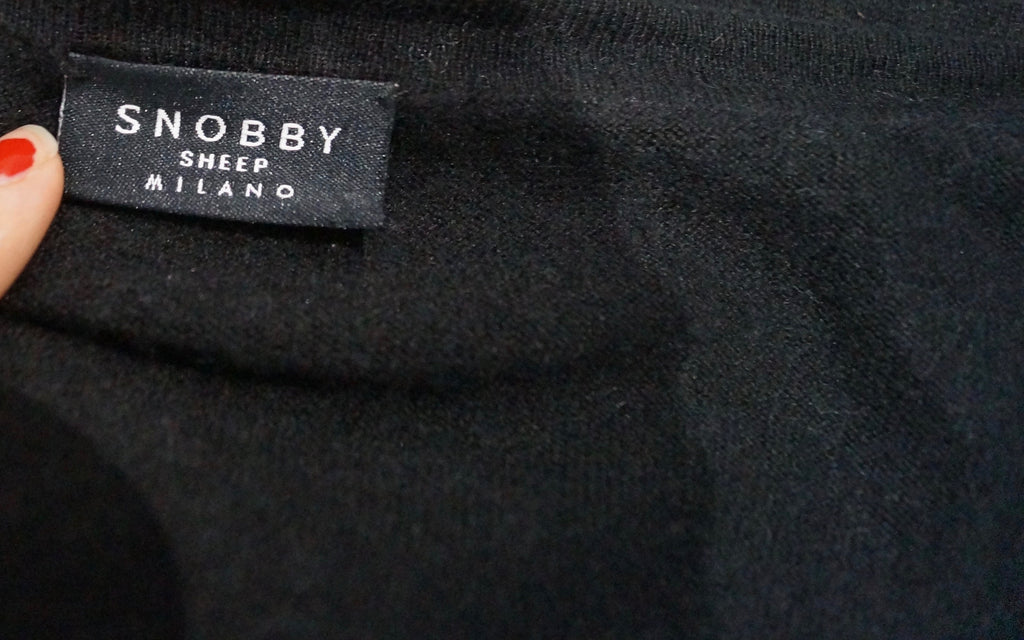 SNOBBY SHEEP Women's Black Silk & Cashmere Knitted Open Front Cardigan IT46 UK14