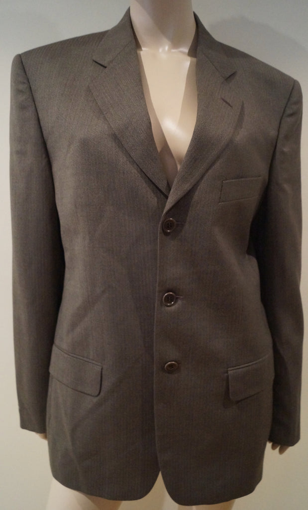 UNGARO POUR L'HOMME Menswear Brown Pure Wool Lined Formal Blazer Jacket 48R