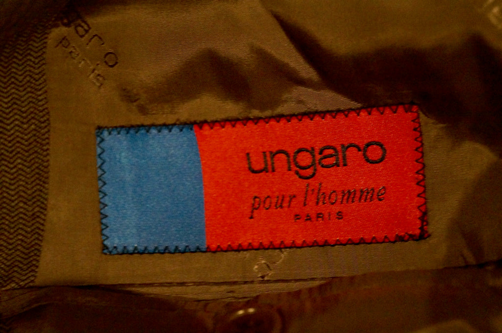 UNGARO POUR L'HOMME Menswear Brown Pure Wool Lined Formal Blazer Jacket 48R