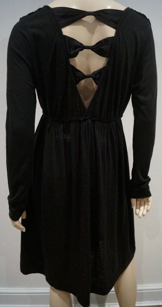 BY MALENE BIRGER Black NALIAL Wool Blend V Neck Long Sleeve Pleated Dress M
