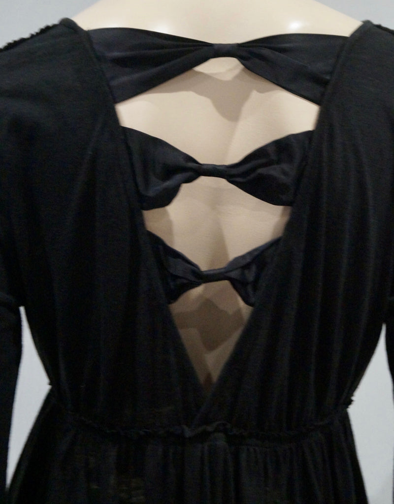 BY MALENE BIRGER Black NALIAL Wool Blend V Neck Long Sleeve Pleated Dress M