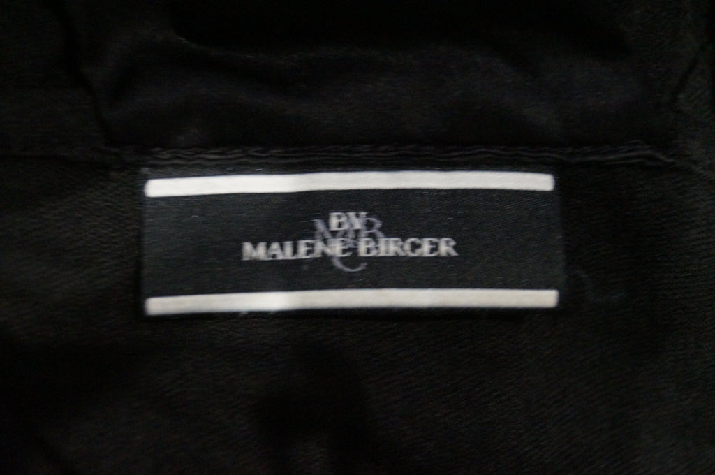 BY MALENE BIRGER Black NALIAL Wool Blend V Neck Long Sleeve Pleated Dress M