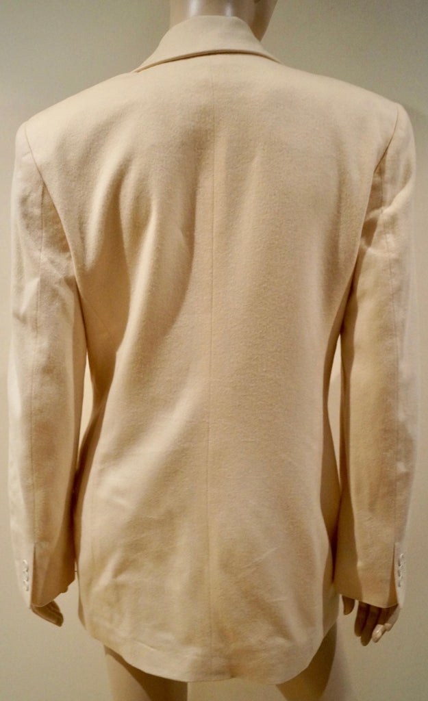 MICHAEL KORS COLLECTION Cream Wool & Cashmere Formal Blazer Jacket 10 UK14
