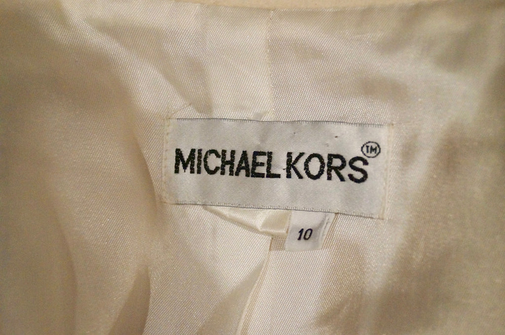 MICHAEL KORS COLLECTION Cream Wool & Cashmere Formal Blazer Jacket 10 UK14