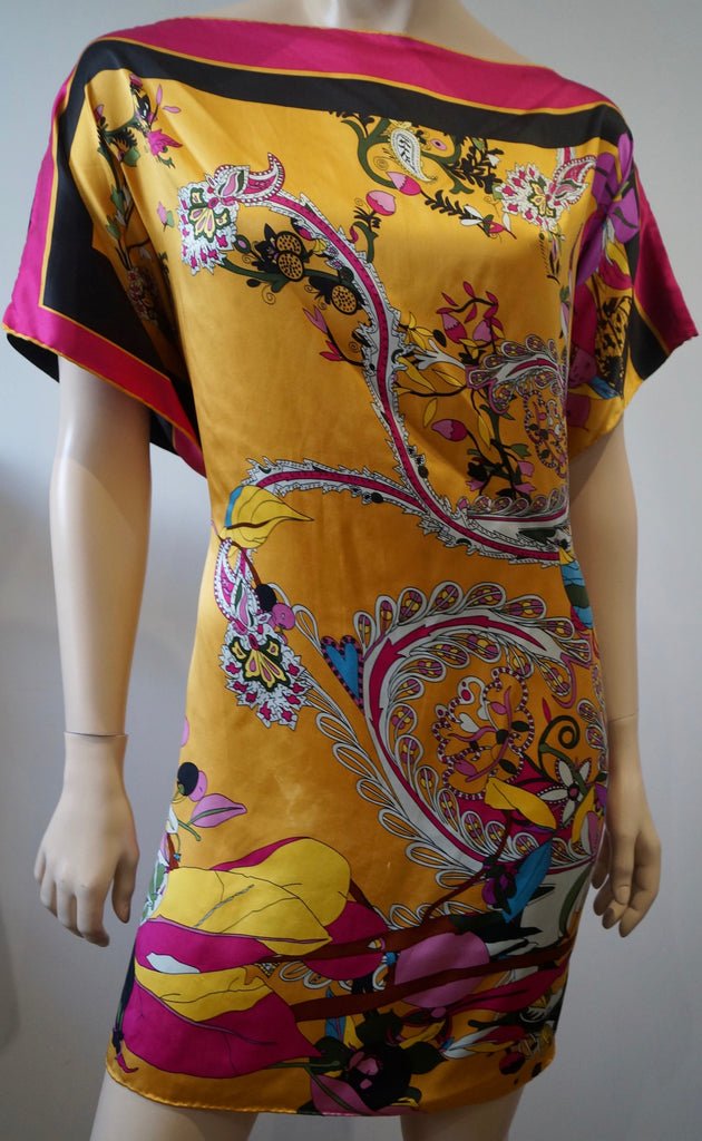 AMOUR DE PIN'UP Multi Colour Silk Oriental Print Short Sleeve Belted Mini Dress