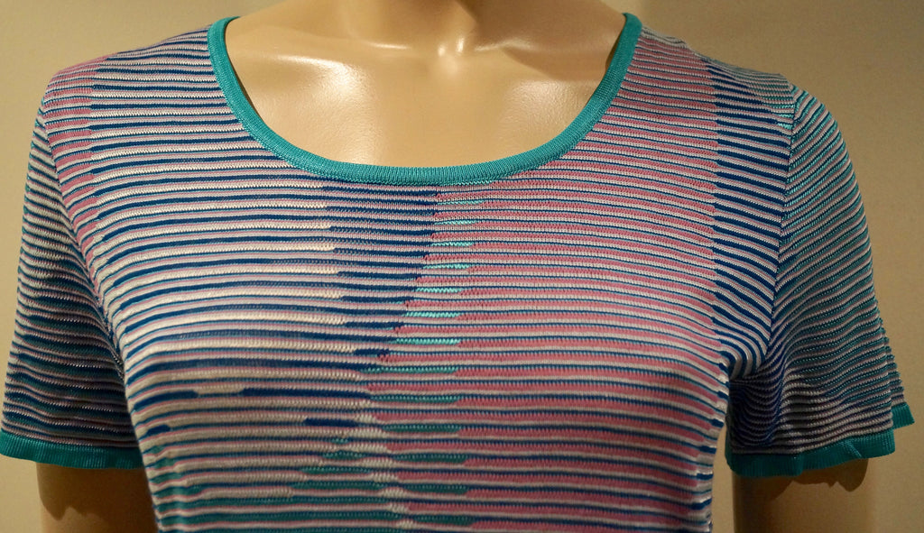 MISSONI SPORT Women's Multi-Colour Geometric Striped 2PC Top & Cardigan 48 UK16