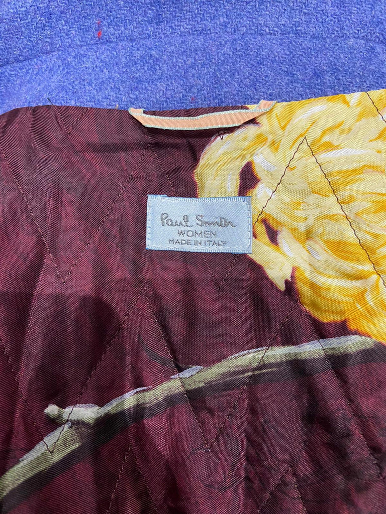 PAUL SMITH WOMAN Lilac Purple Virgin Wool Double Breasted Lined Coat 44 UK12