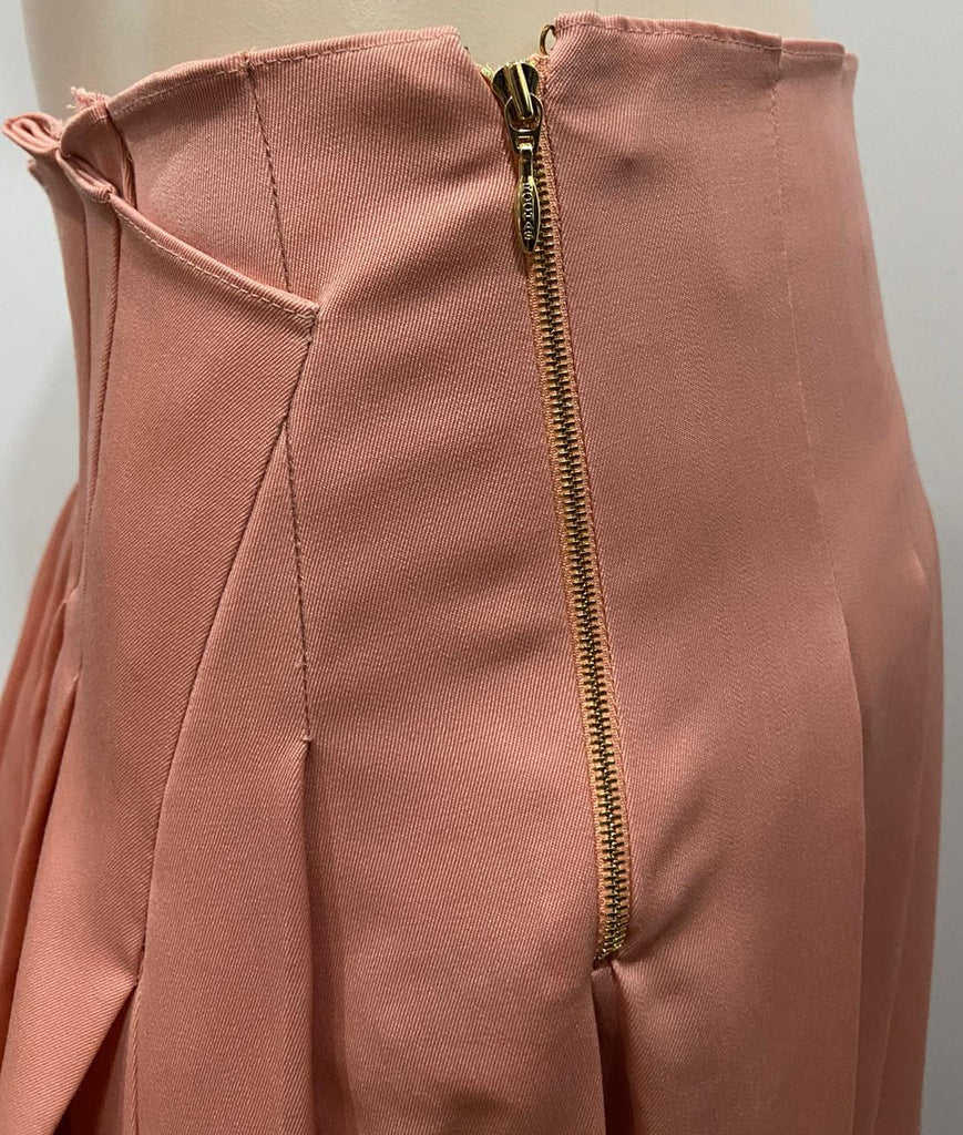 ROCHAS Salmon Pink 100% Wool Pleated Long Length Maxi Skirt IT42 UK10