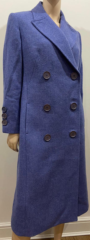 PAUL SMITH WOMAN Lilac Purple Virgin Wool Double Breasted Lined Coat 44 UK12