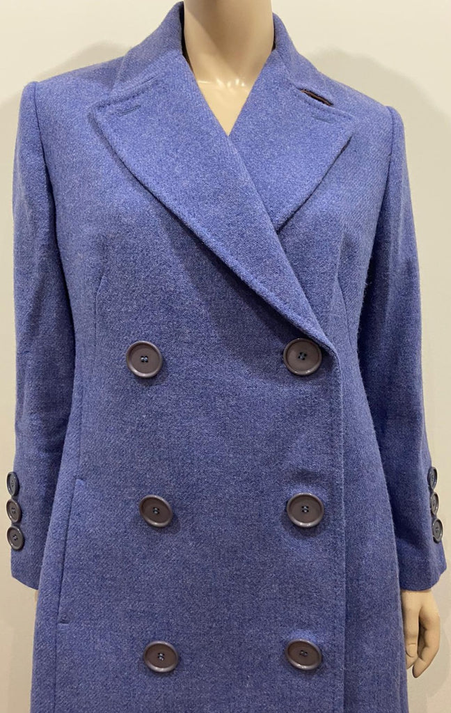 PAUL SMITH WOMAN Lilac Purple Virgin Wool Double Breasted Lined Coat 44 UK12