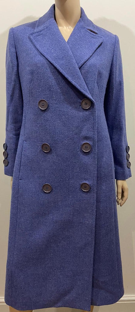 PAUL SMITH WOMAN Lilac Purple Virgin Wool Double Breasted Lined Coat 44 UK12