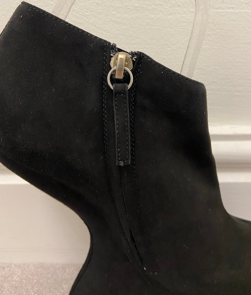 GIUSEPPE ZANOTTI Black Suede Sculpted Platform Ankle Boots UK6 39 NEW IN BOX!