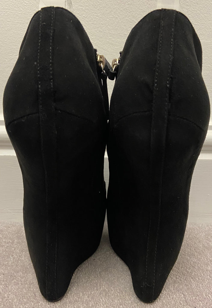 GIUSEPPE ZANOTTI Black Suede Sculpted Platform Ankle Boots UK6 39 NEW IN BOX!