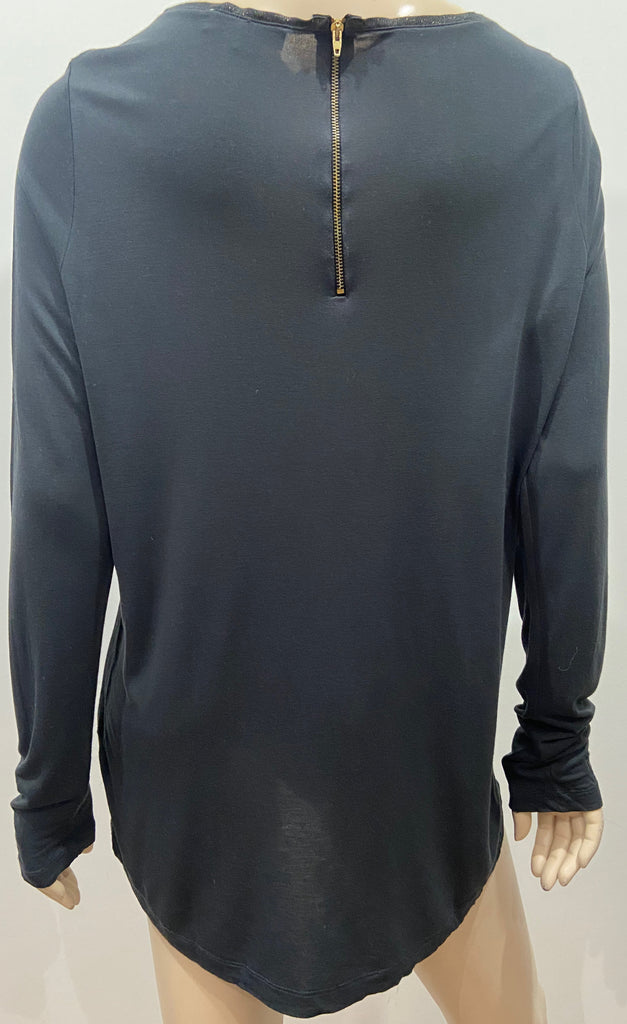 ESSENTIEL ANTWEP Midnight Blue Jerseywear Round Neck Long Sleeve T-Shirt Top 3 L