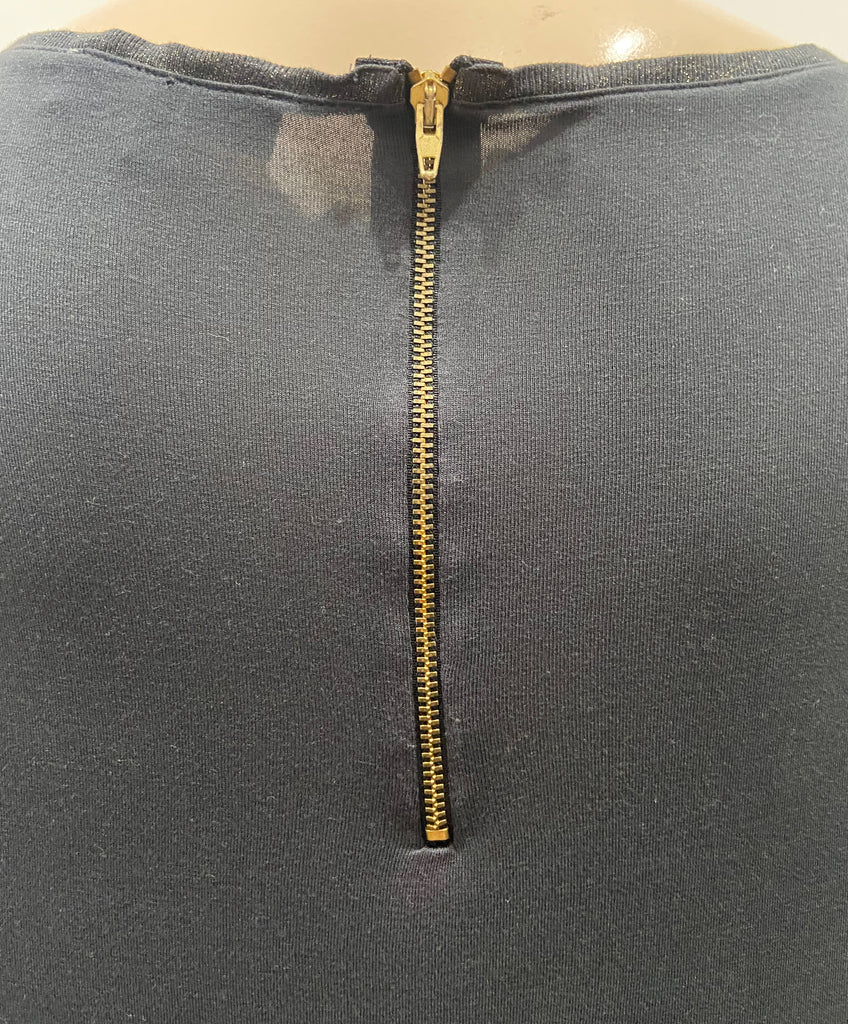 ESSENTIEL ANTWEP Midnight Blue Jerseywear Round Neck Long Sleeve T-Shirt Top 3 L