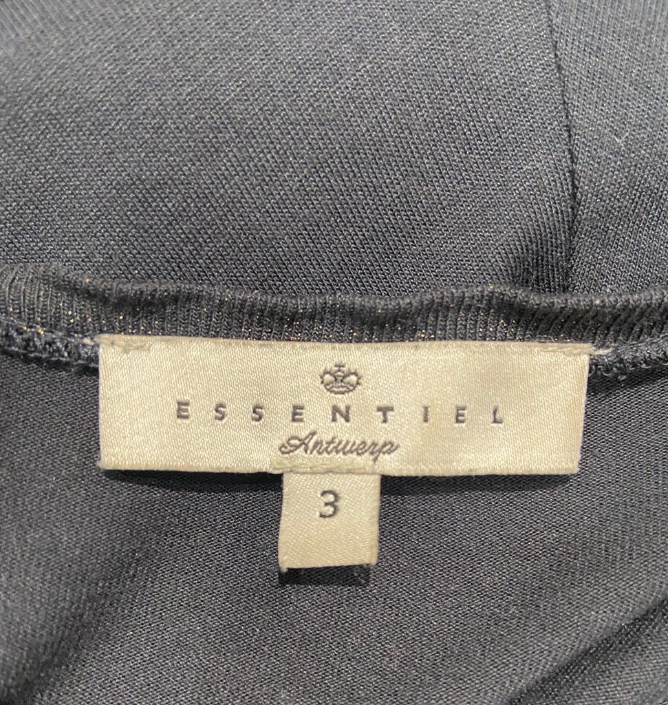 ESSENTIEL ANTWEP Midnight Blue Jerseywear Round Neck Long Sleeve T-Shirt Top 3 L