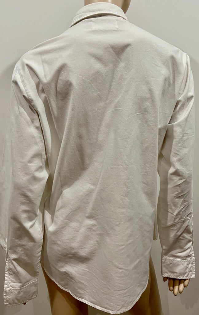 ZADIG & VOLTAIRE White Cotton TRAVIS Crystal Skull Long Sleeve Blouse Shirt Top