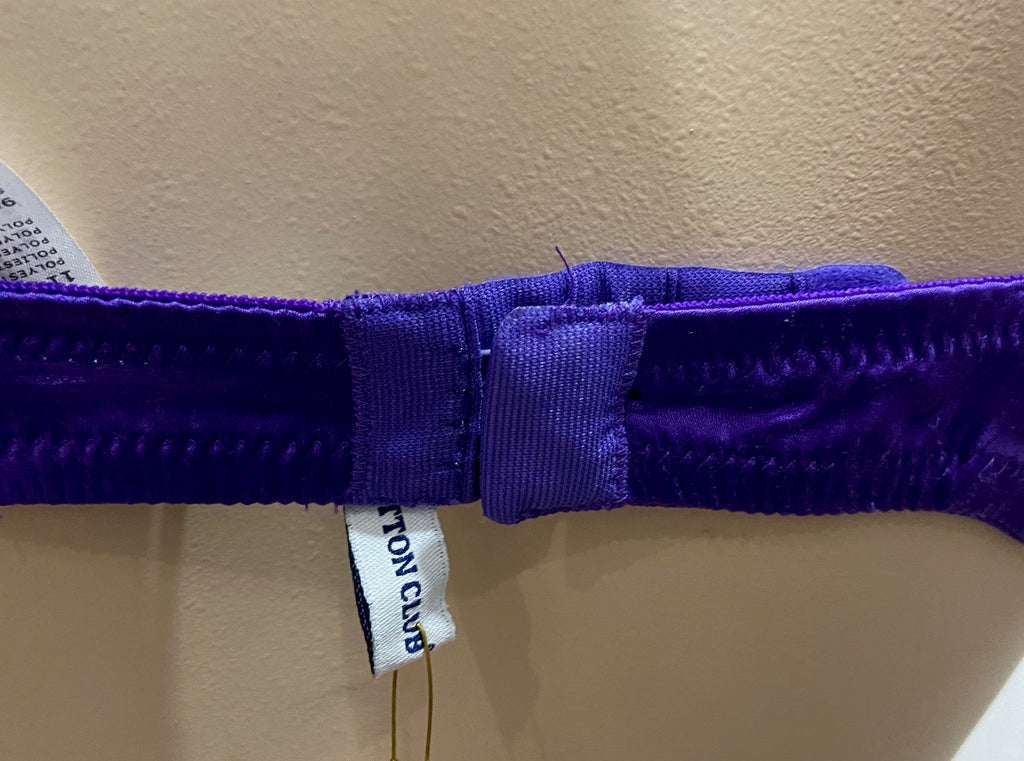 COTTON CLUB Purple Silk Blend Cream Lace Underwired Balconette Bra 36B BNWT