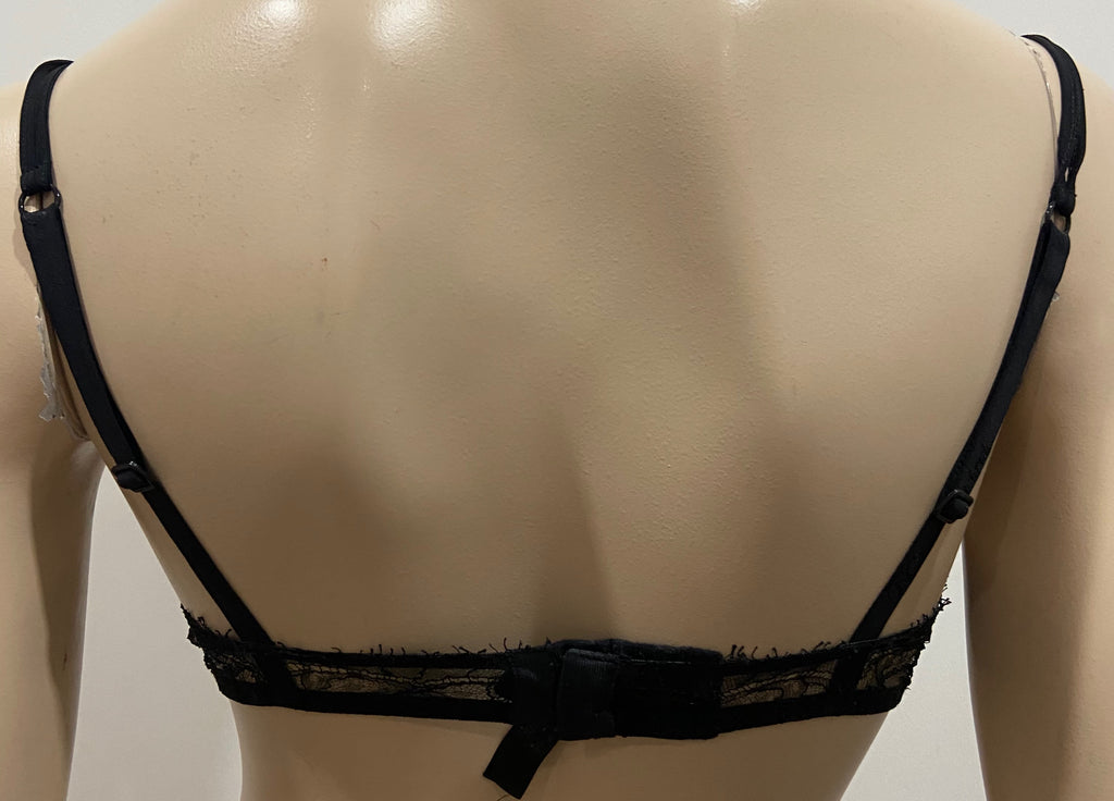 RCRESCENTINI PRIVATE COLLECTION COTTON CLUB Black Lace Animal Print Bra 36 B