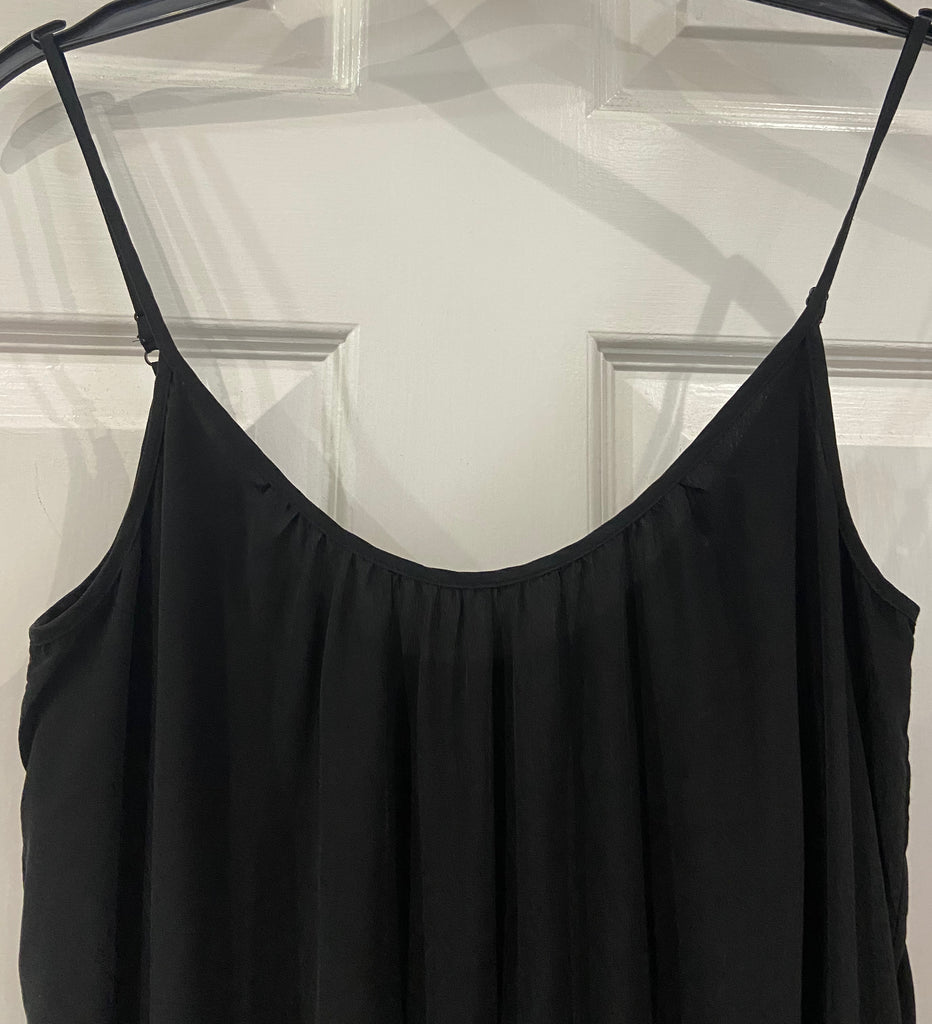 THE WHITE COMPANY LONDON Black Sleeveless Elasticated Waist Jumpsuit 36 UK8