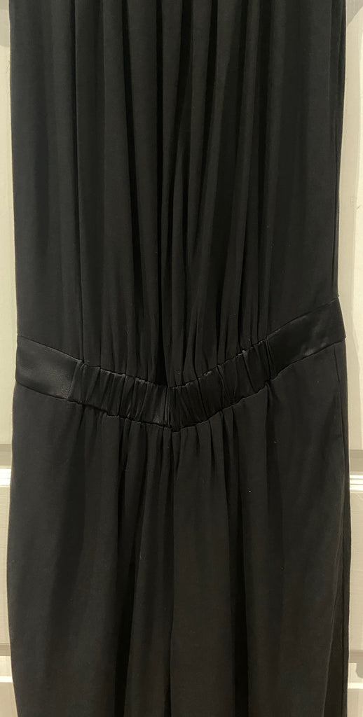 HUSH Black Elasticated Off Shoulder & Waist Short Sleeve Crop Capri Jumpsuit UK6