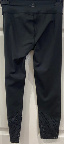 BITTE KAI RAND Women's Black Linen Loose Tapered Crop Capri Trousers Pants 36; M