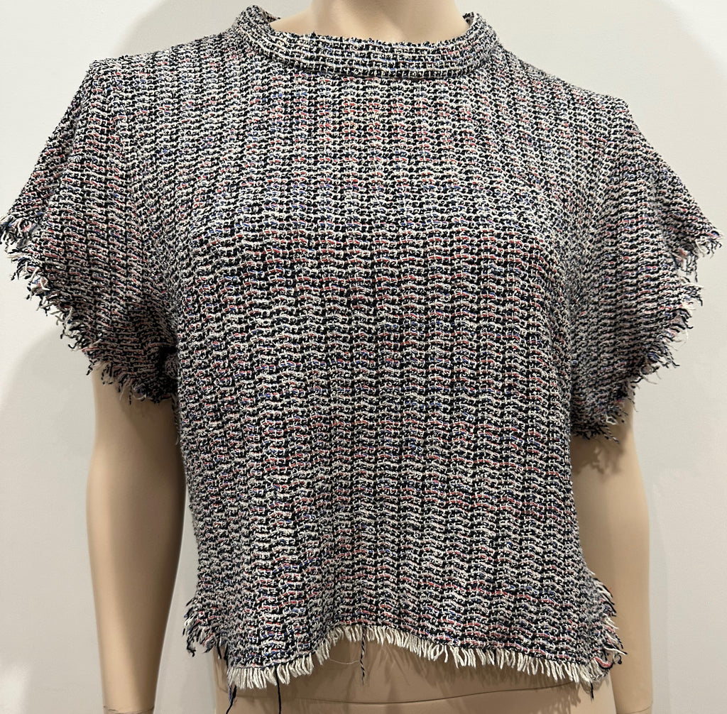 IRO Multi Colour Cotton Blend Round Neck Chunky Knitwear Jumper Sweater Top 34