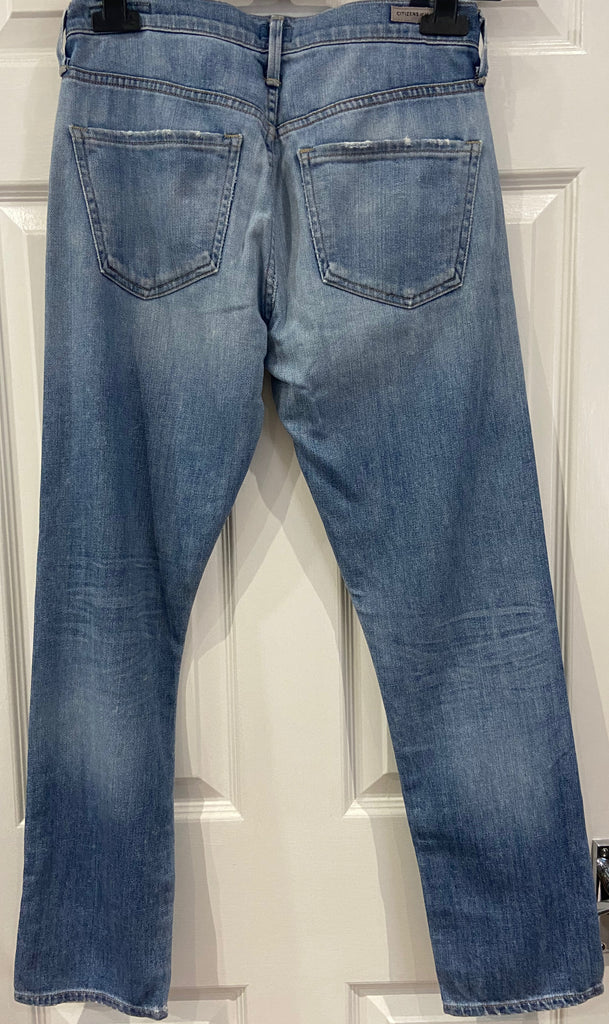 SEVEN FOR ALL MANKIND Blue Cotton Denim EMERSON Slim Boyfriend Jeans Pants Sz:24