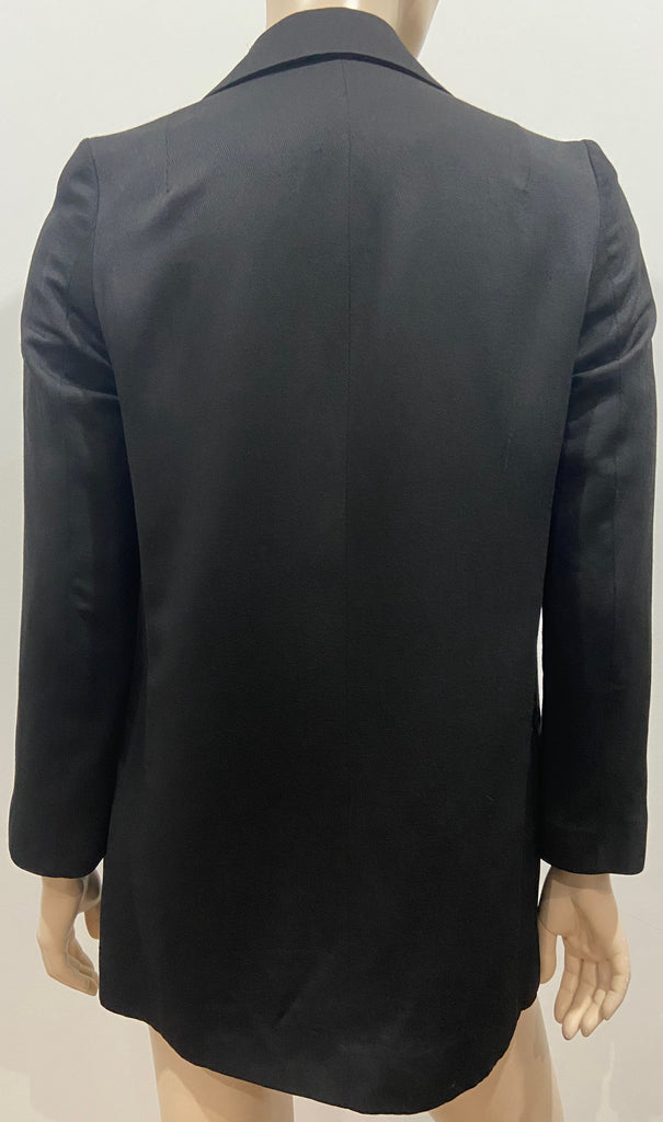 ALL SAINTS Black 2 PC Tailored Open Front Blazer Jacket & Capri Trouser Suit