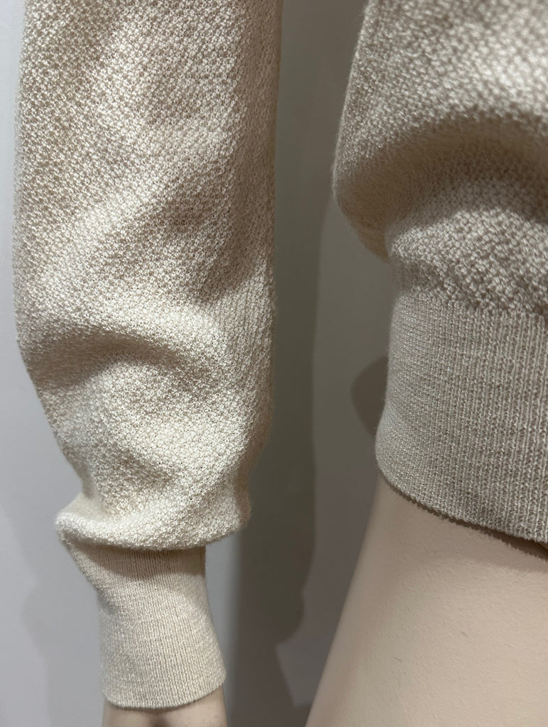 APC RUE MADAME PARIS Cream 100% Extra Fine Wool Knitwear Jumper Sweater Top S