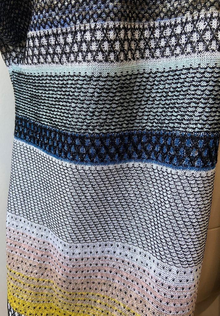 MISSONI Multicolour Open Front Short Sleeve Colour Block Patterned Cardigan 38
